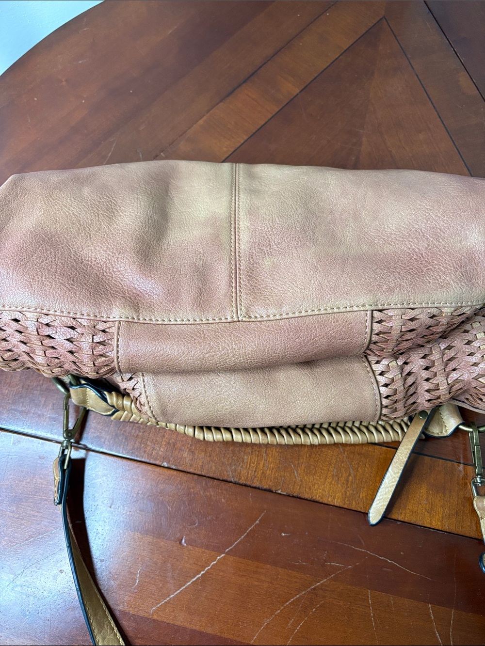 MODA Luxe Woven Leather Hobo Bag in Cognac - EUC - Picture 15 of 15